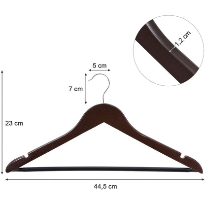 Nancy's Esdoornhouten Kledinghangers - 20 Stuks - Rokinkepingen - Broekbrug - Draaibaar - Kleding - Pak - Jas - Broek - Zwart
