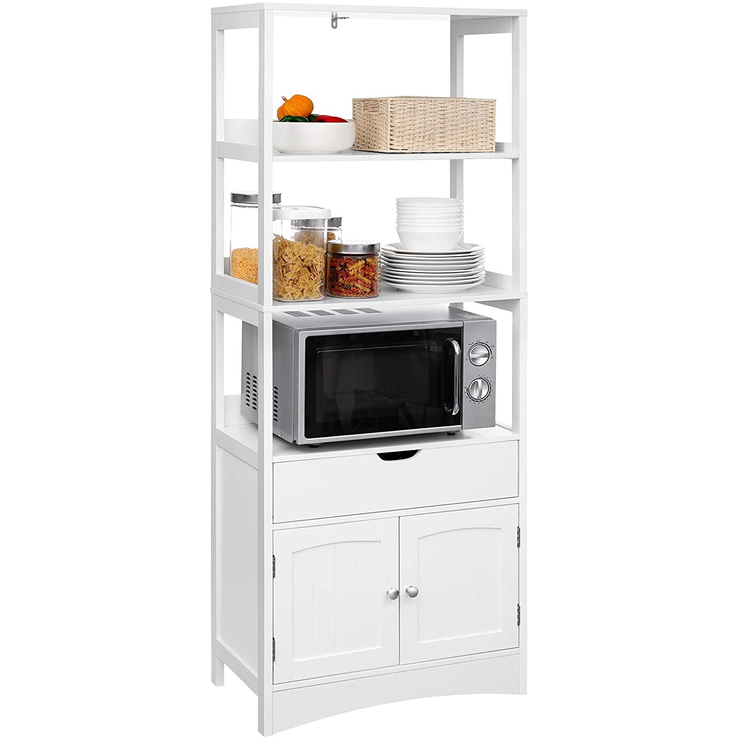 Nancy's Camlachie Opbergkast - Wandkast - Boekenkast - Wit ± 60 x 30 x 155 cm