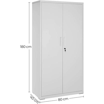Nancy's Lenox Archiefkast - Kantoorkast - Opbergkast - 5 Planken - Staal - Grijs