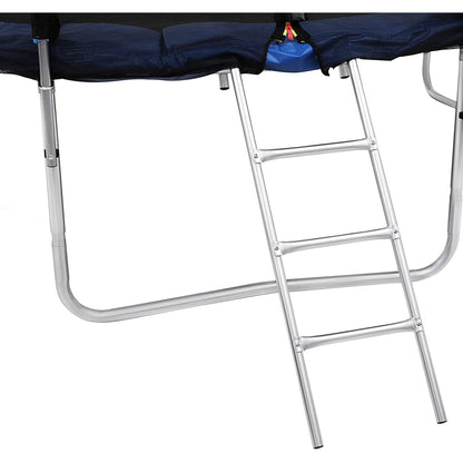 Nancy's Kyle Trampoline - Tuintrampoline - Rond - Ladder - Gevoerde Stangen - Veiligheidsnet - Zwart - Blauw - 427 cm