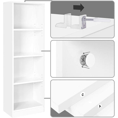 Nancy's Boekenkast Met 4 Vakken - 121,5CM Archiefkast - Kast