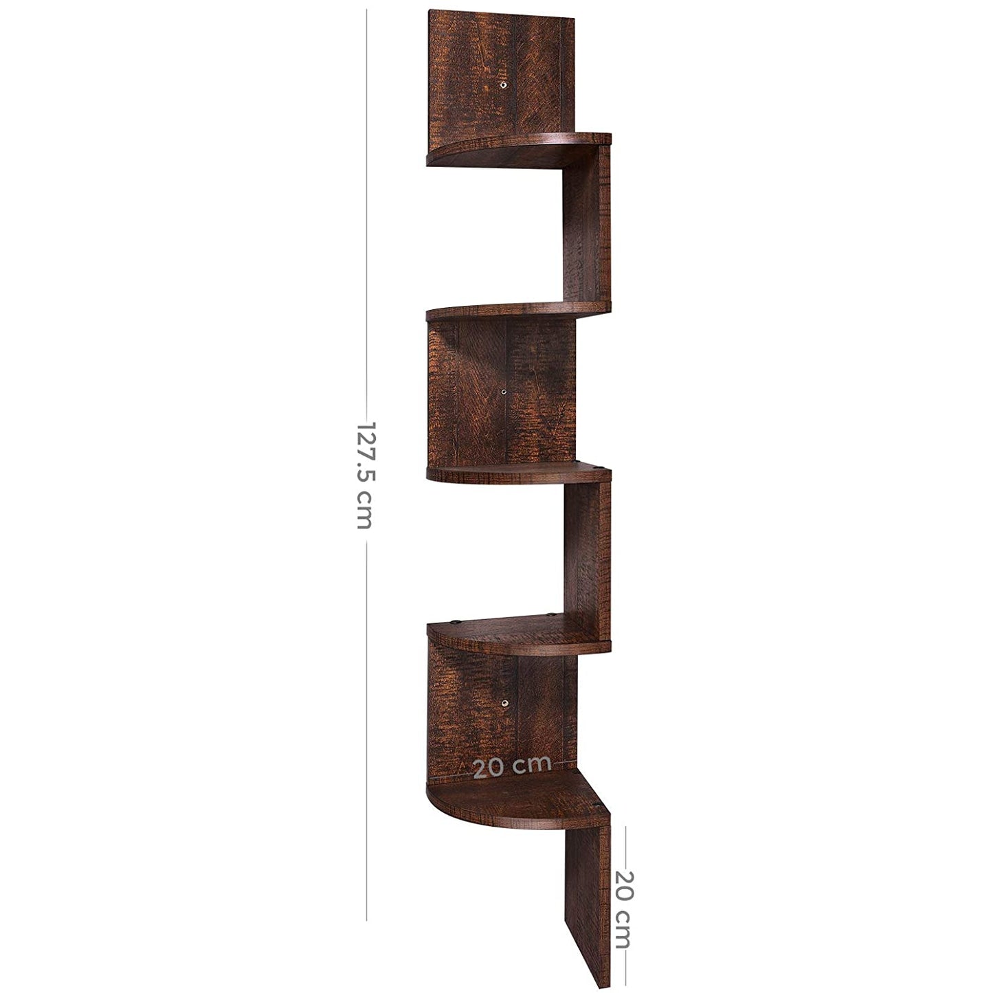 Nancy's Campden Boekenplank - Hoekplank - Wandplank - Zwart - Spaanplaat - ± 20 x 20 x 130 cm