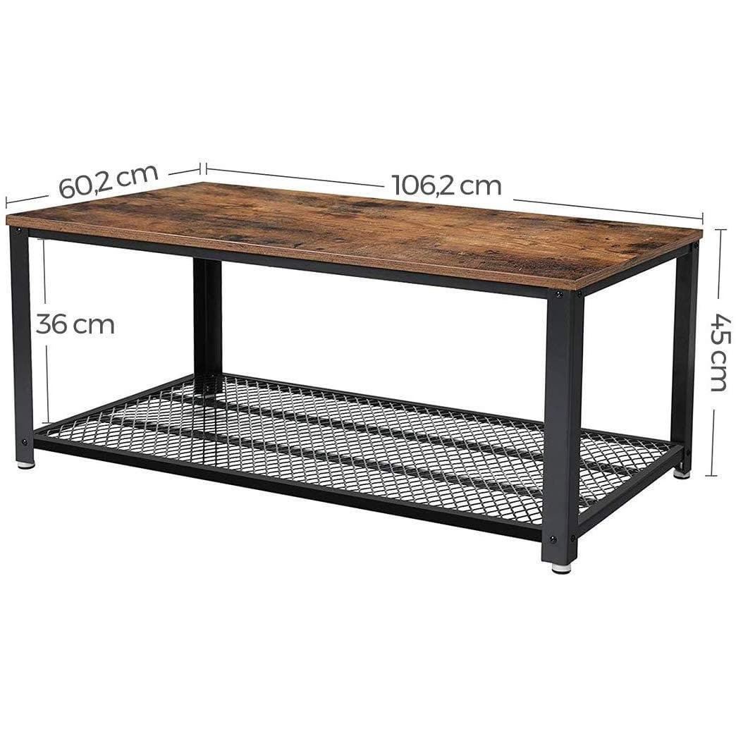 Table basse Chatham de Nancy industrielle - Table vintage - Tables basses bois - 106,2 x 45 x 60,2 CM