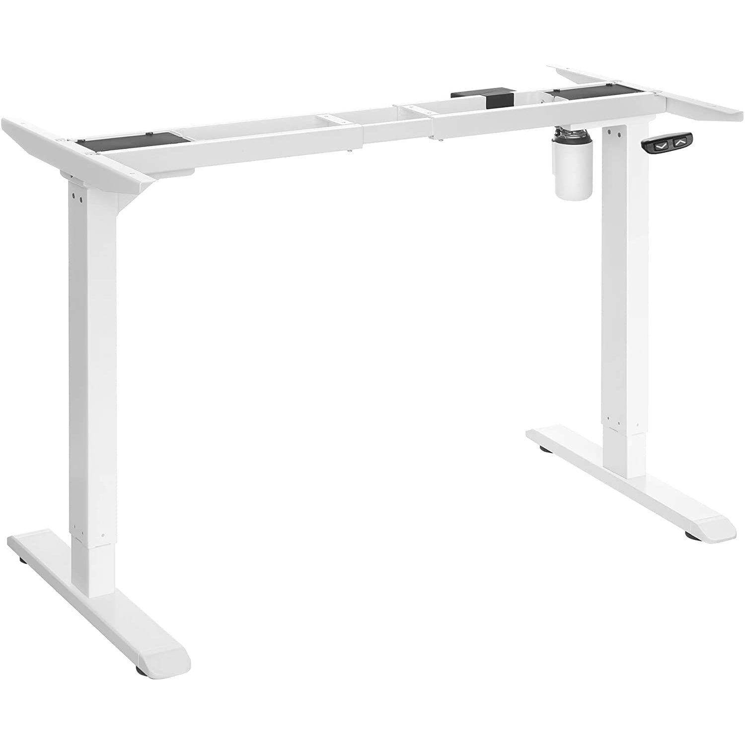 Nancy's Okemos Bureau zit sta frame - Verstelbaar bureau poten - Sta zit bureau - Zit sta bureau elektrisch - In hoogte verstelbaar bureau - Lengte Verstelbaar - Staal - Wit - B115cm tot 147cm x D60cm x H71cm tot 112cm