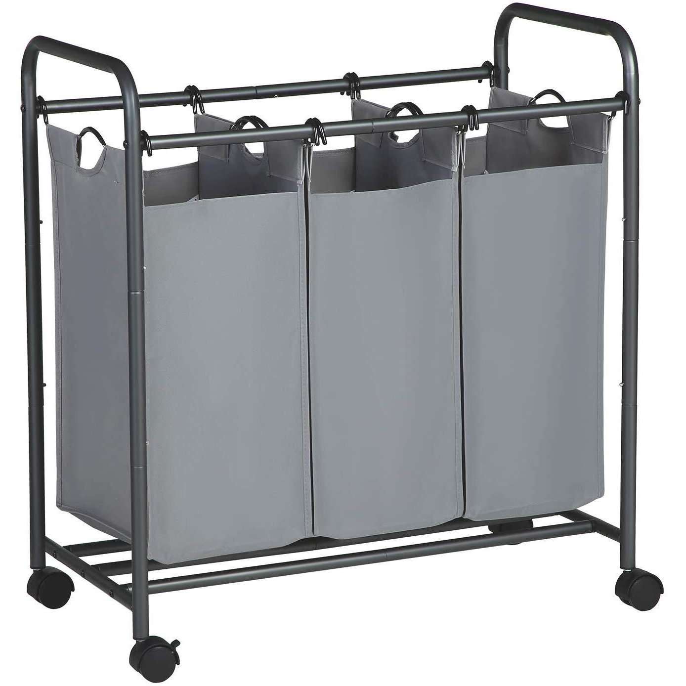 Nancy's Laundry Sorter 142L - Laundry Basket With 3 Compartments Gray