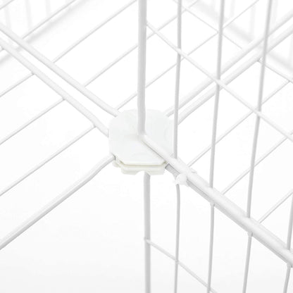Cage pour animaux Charlottenburgh de Nancy - Clapier à lapins - Cochon d'Inde - 2 étages - Grillage métallique - Blanc - 143 x 73 x 71 cm 