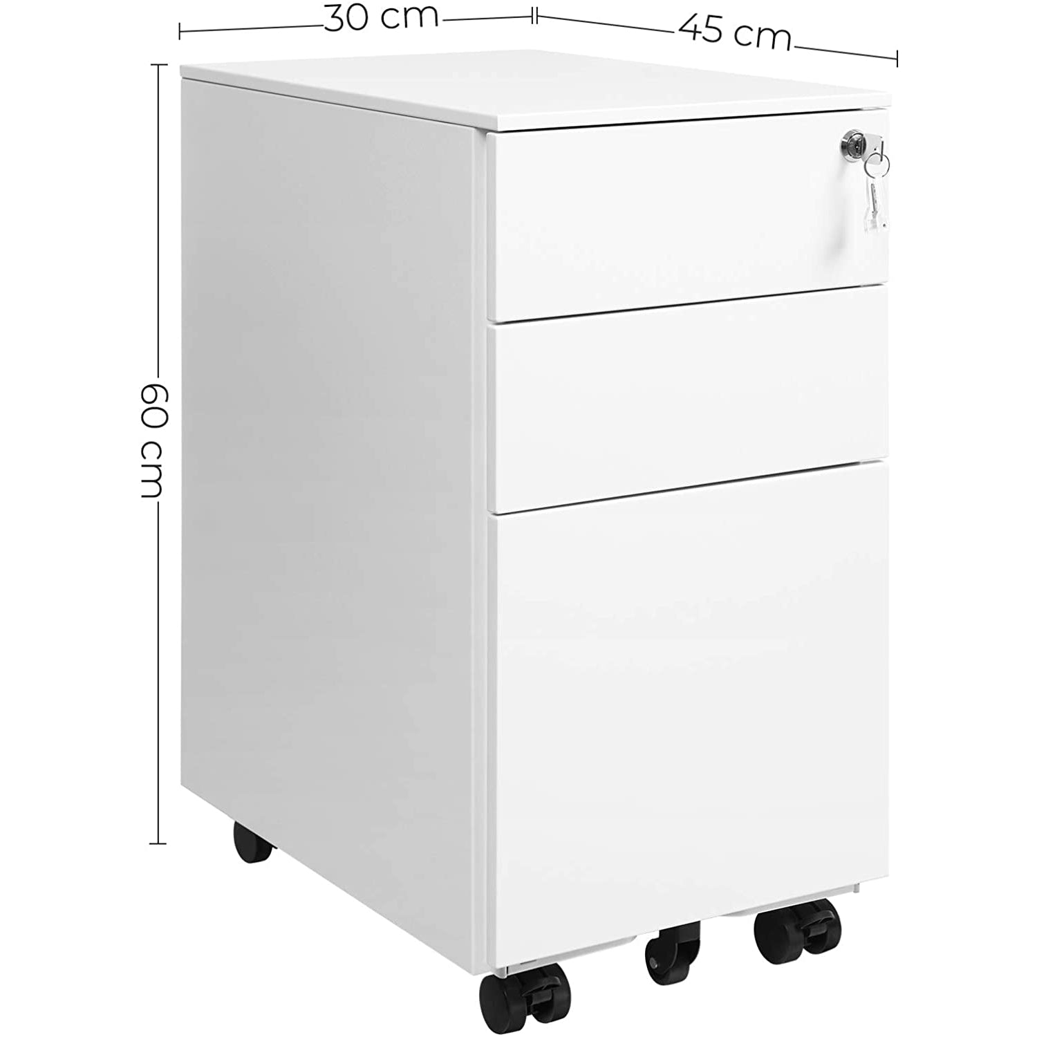 Nancy's Norton Archiefkast - Ladeblok - Kantoorkast - Wit - Staal - 30 x 45 x 60 cm