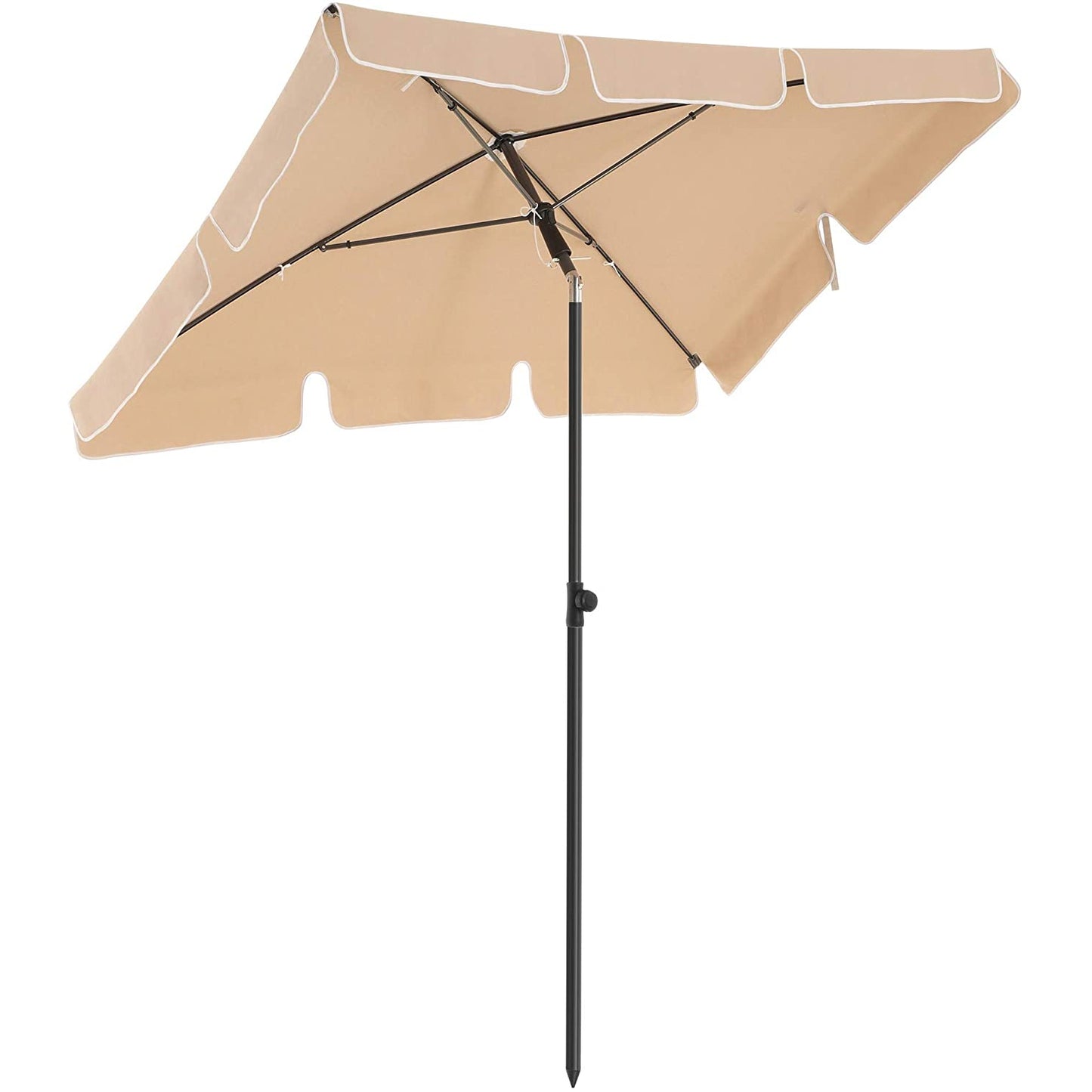 Nancy's Buck Point Parasol - Rechthoekig - Tuinparasol - Draagtas - Statief - Taupe - 200x 125 cm