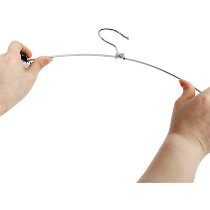 Nancy's Kledinghangers - 20 x metalen broekhanger - Kledinghanger - Kleerhanger extra breed - Antislip - 40 x 10,5 cm - Verchroomd