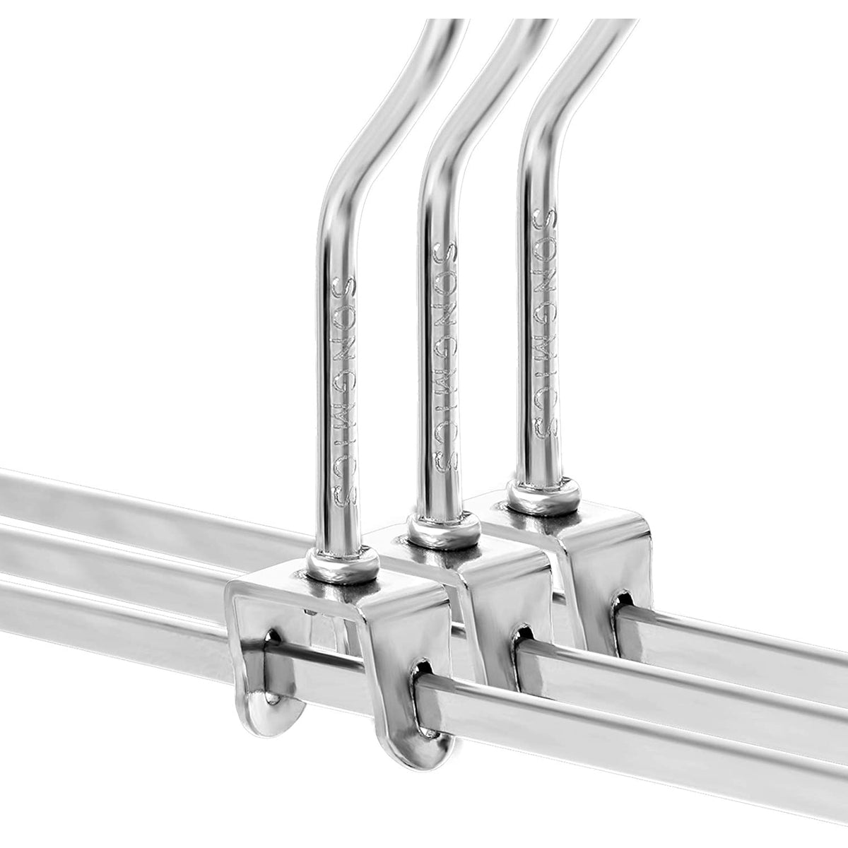 Nancy's Kledinghangers - 20 x metalen broekhanger - Kledinghanger - Kleerhanger extra breed - Antislip - 40 x 10,5 cm - Verchroomd