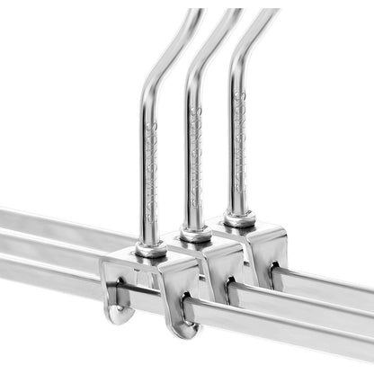 Nancy's Kledinghangers - 20 x metalen broekhanger - Kledinghanger - Kleerhanger extra breed - Antislip - 40 x 10,5 cm - Verchroomd