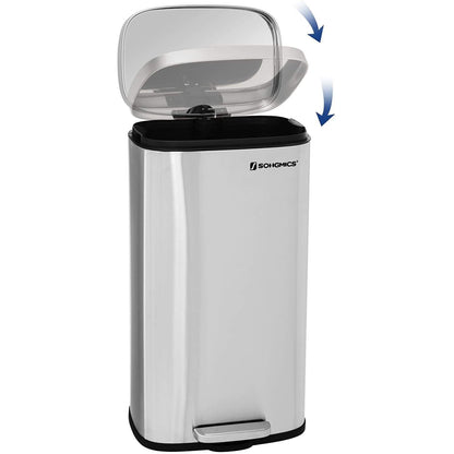 Nancy's Carvoeiro Pedaalemmer - Prullenbak - Afvalemmer - Zilver - RVS - 30 Liter