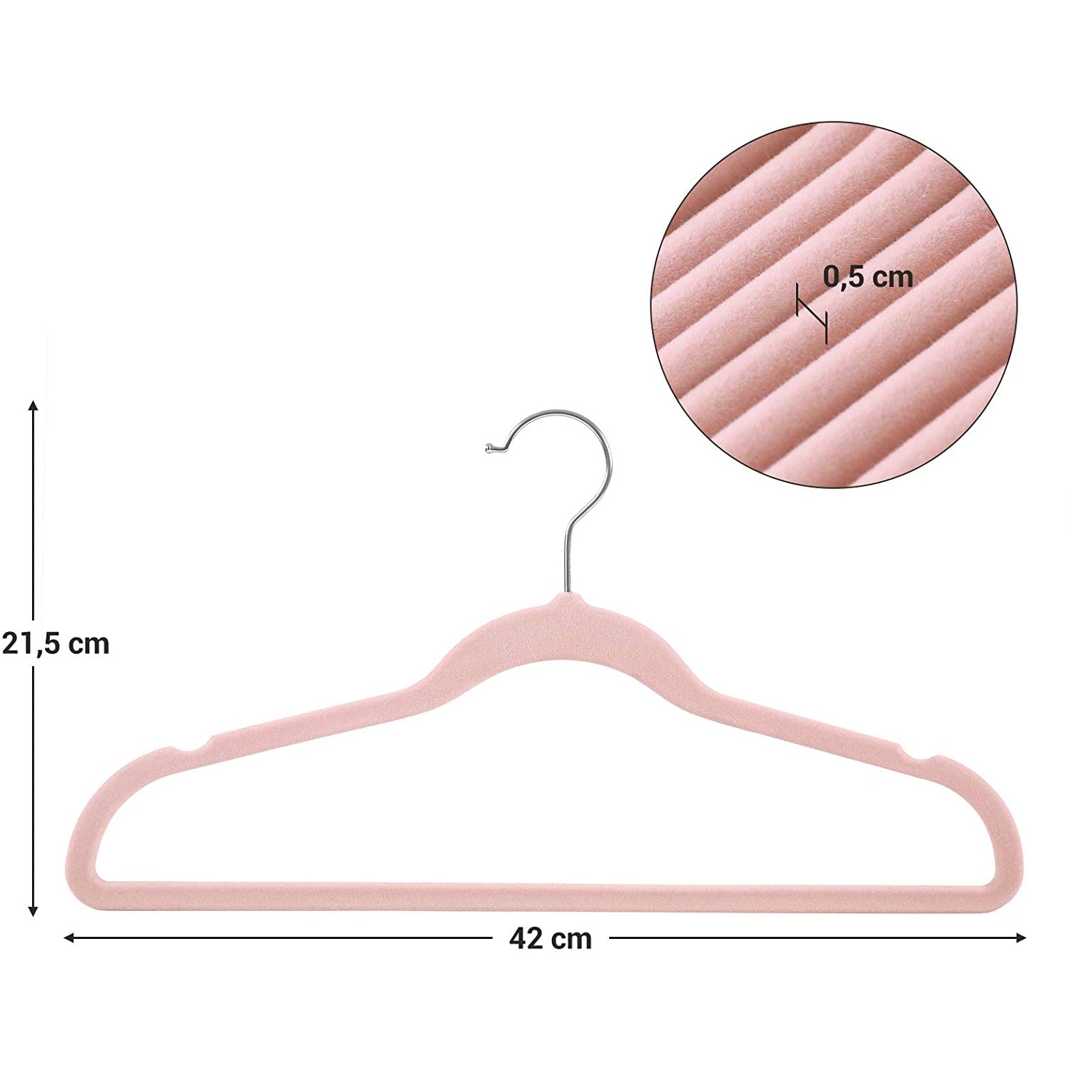 Nancy's Fluwelen Kledinghangers - Set Van 30 - Kleerhangers - Pakken - Hemden - Jassen - 360 Draaibaar - Roze