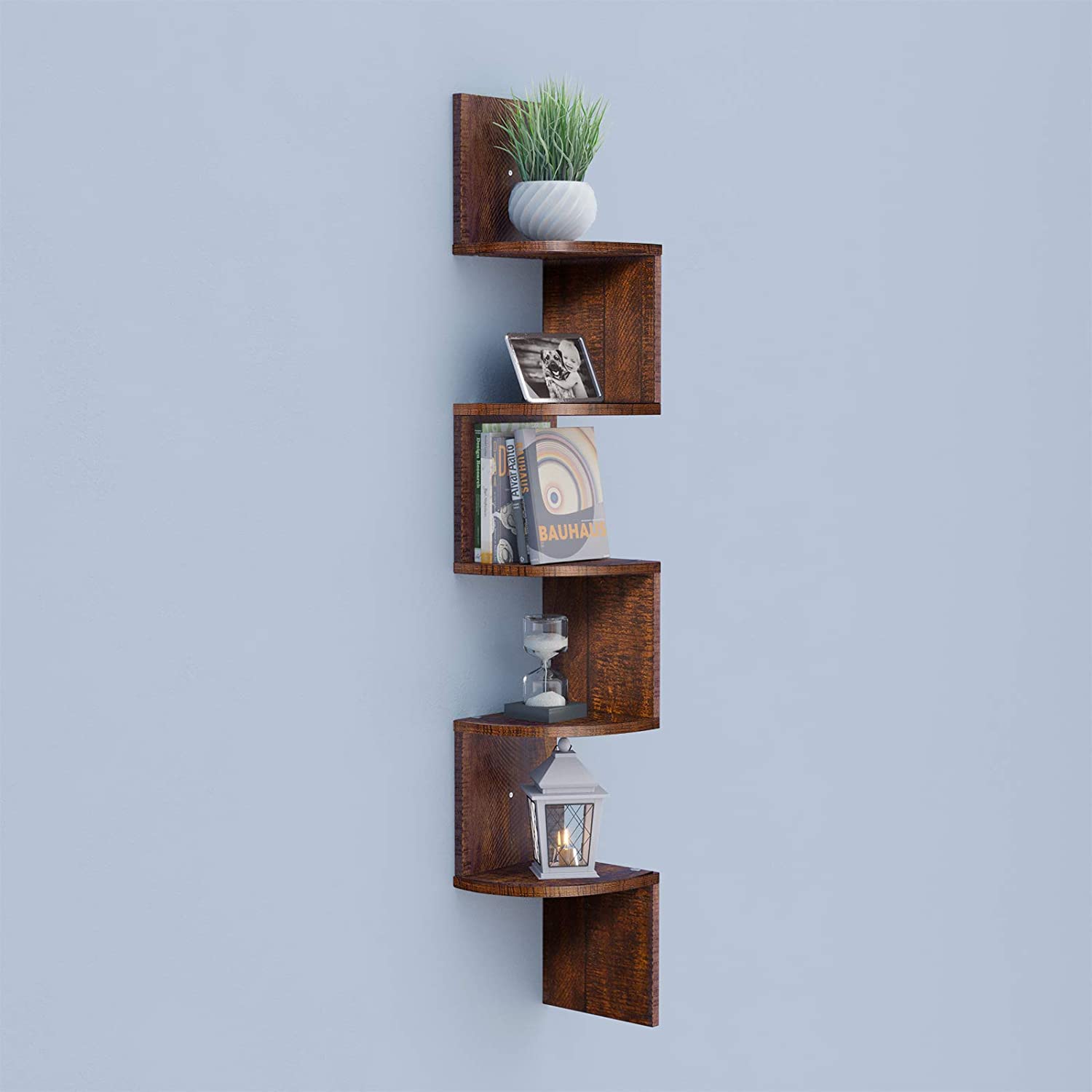 Nancy's Campden Boekenplank - Hoekplank - Wandplank - Zwart - Spaanplaat - ± 20 x 20 x 130 cm