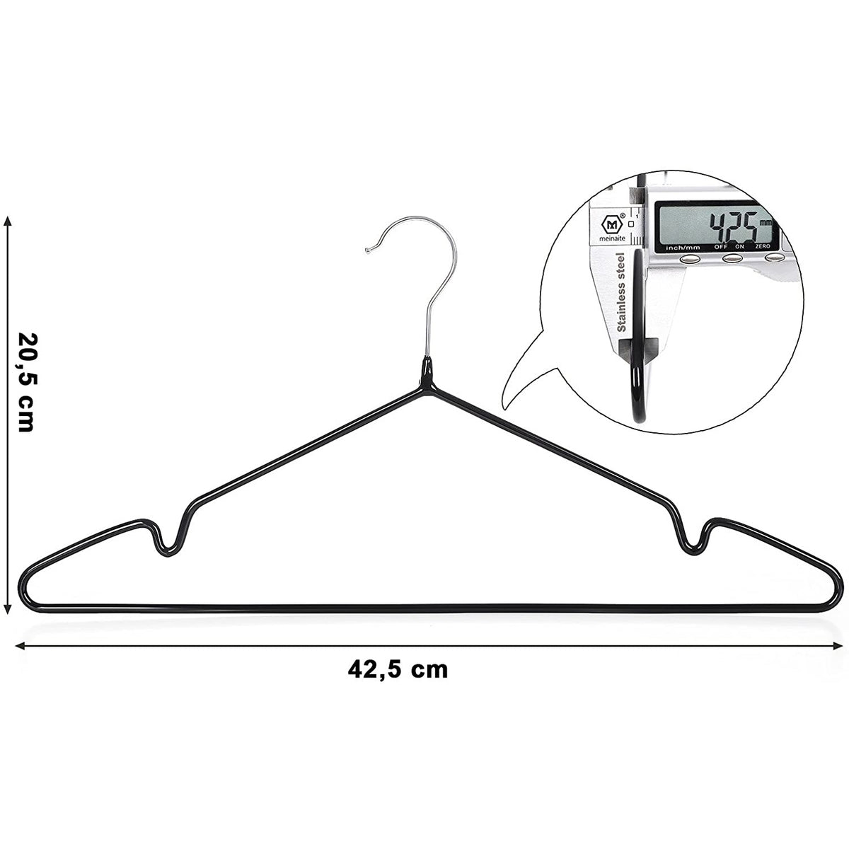 Nancy's Brunel Kledinghangers - 20 Stuks - Premium - Anti-Slip - Draaibare Haak - Zwart - ‎‎42.5 x 0.4 x 20.5 cm