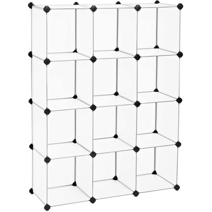 Nancy's Morton Storage rack - Armoire à compartiments - Plastique - Système d'étagères - Ajustable - Blanc - Transparent - 93 x 31 x 123 cm