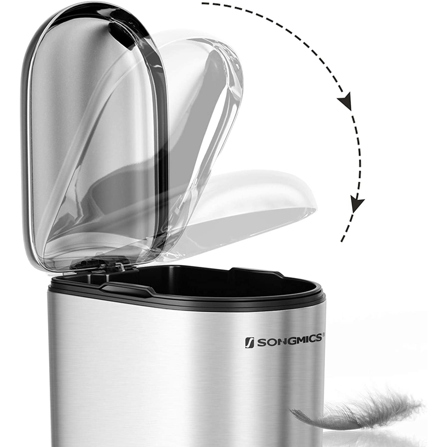 Nancy's Alges Pedaalemmer - Prullenbak - Afvalemmer - RVS - Zilver - 10 Liter