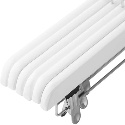 Nancy's Fred Lake Clothes Hangers - Trouser Hangers - Set of 8 - Solid Wood - Anti-Slip - Rotatable Hook - Adjustable Clips - White - 35.5 x 1.1 x 16.2 cm