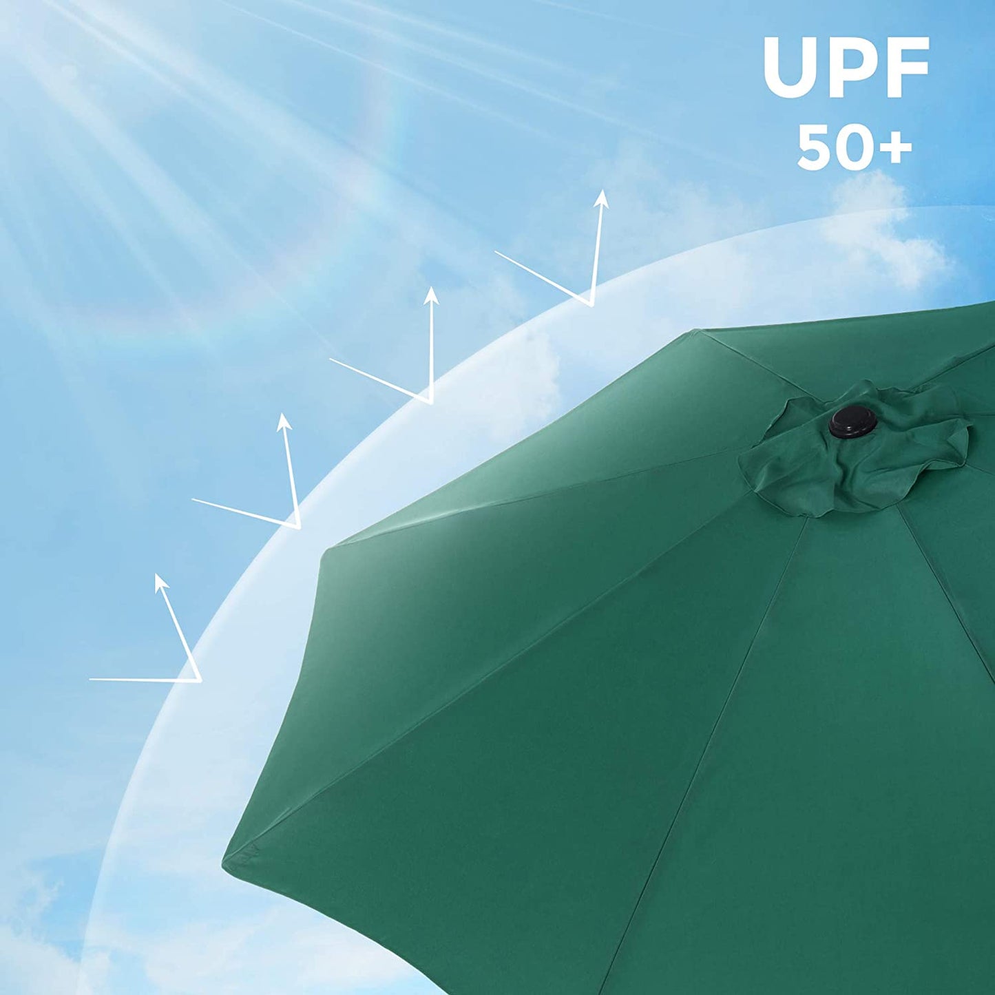 Parasol Fordyce de Nancy - Protection solaire - Octogonal - Pliable - Vert - Ø 300 cm