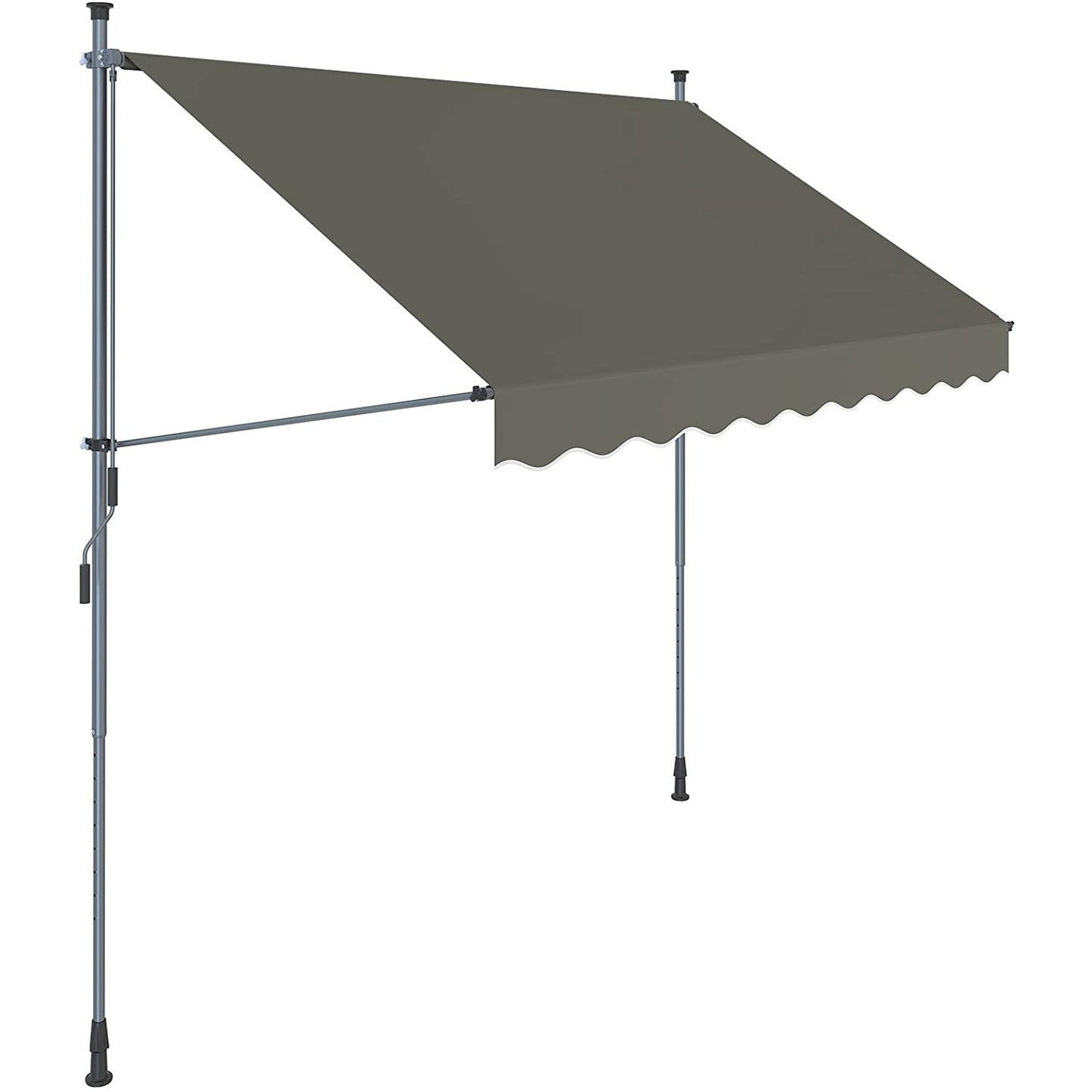 Nancy's Breslau Luifel - Zonwering - Tuin - Balkon - Verstelbare Hoogte - Aluminium - Polyester - Grijs - 150 x 130 cm