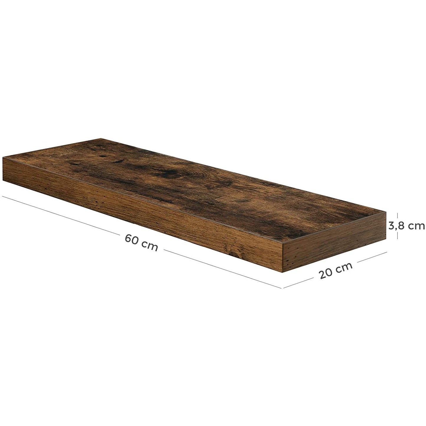 Nancy's Wandplank - Boekenplank - Hangplank - 60 x 20 x 3,8CM - Industrieel