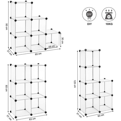 Armoire en plastique multifonctionnelle - Armoire de rangement - Étagère à chaussures / Meubles de rangement - 93 x 93 x 31 cm