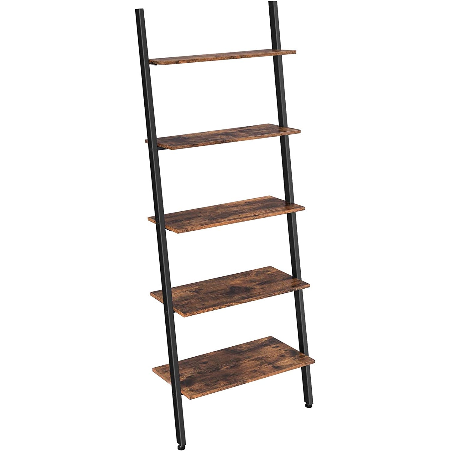 Nancy's Brea Wandrek - Boekenkast - Wandkast - 5 planken - Bruin-Zwart - 64 x 34 x 186 cm