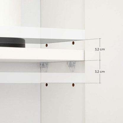 Nancy's Linganore Spiegelkast - Badkamerkast - Wandkast - Dubbele Deur - Modern - Wandmontage - Wit - 54 x 15 x 55 cm