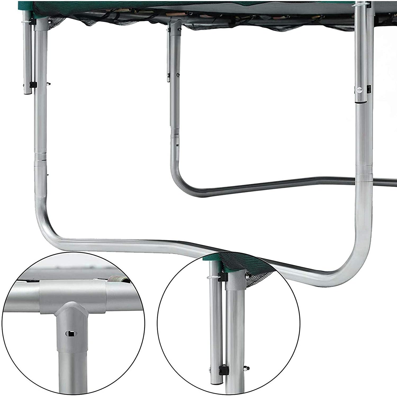 Nancy's Draper Trampoline - Tuintrampoline - Veiligheids Behuizing - Ladder - Zwart - Groen - Zilver - Staal - 305/366 cm