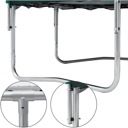 Nancy's Draper Trampoline - Tuintrampoline - Veiligheids Behuizing - Ladder - Zwart - Groen - Zilver - Staal - 305/366 cm