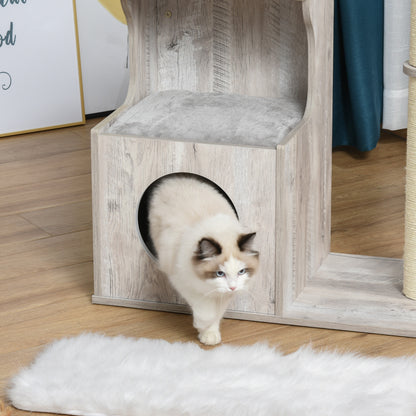 Nancy's Glenwood Springs Krabpaal - Klimboom - Kattengrot - MDF - Grijs - 66 x 38 x 88 cm