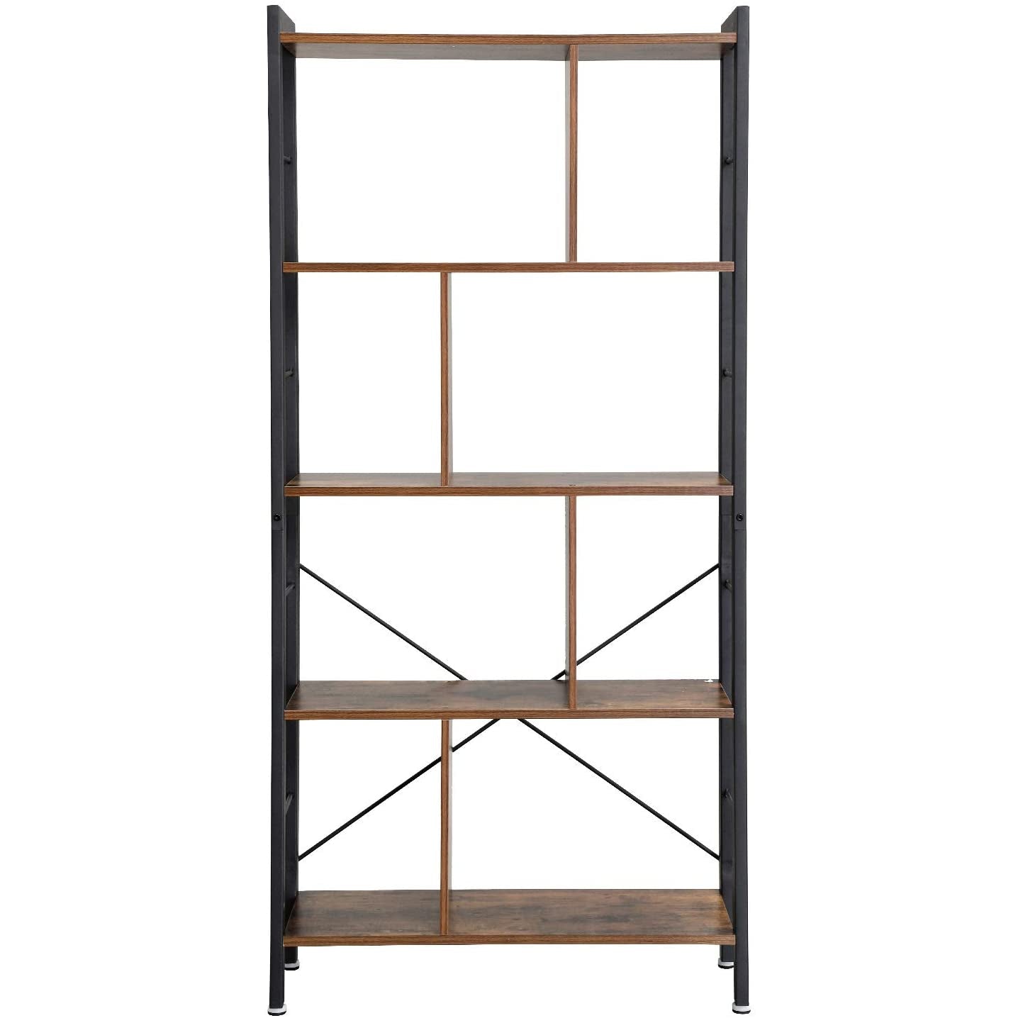 Nancy's Pasco Bookshelf - Bookcases - Industrial - Wood - Iron Frame - 74 x 30 x 154.5 cm (L x W x H)