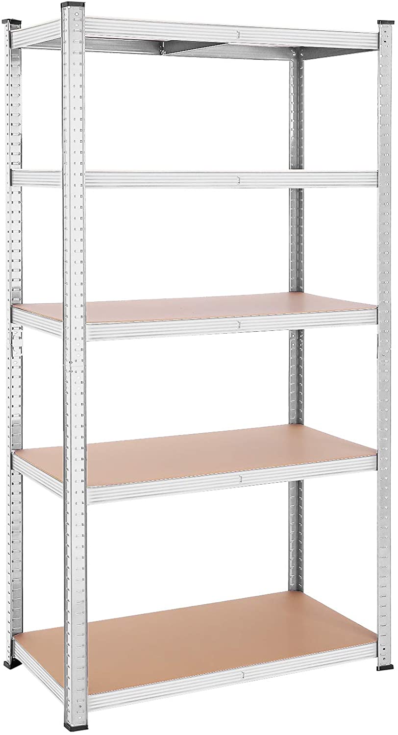Nancy's Chippawa Storage Rack - Shelving Rack - 5 Adjustable Shelves - Metal - Basement Rack - White - 200 x 100 x 50 cm