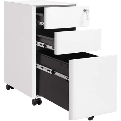 Nancy's Lynn Filing Cabinet - Mobile Filing Cabinet - Office Cabinet - On Wheels - White