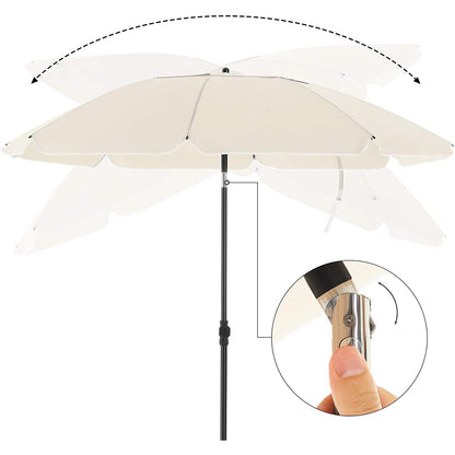 Nancy's Frog Lake Parasol - Beach parasol - Tilting mechanism - Octagonal - Polyester - Carrying bag - Beige - Ø 160 cm