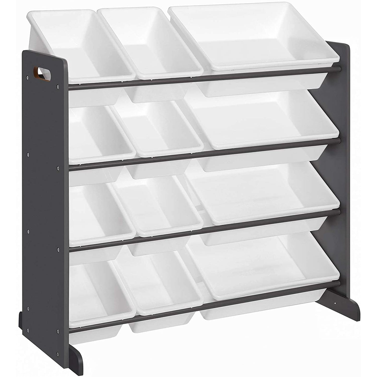 Nancy's Kinderkamerrek - Speelgoed organizer - Opbergrek - Donkergrijs/wit - 86 x 26,5 x 78 cm
