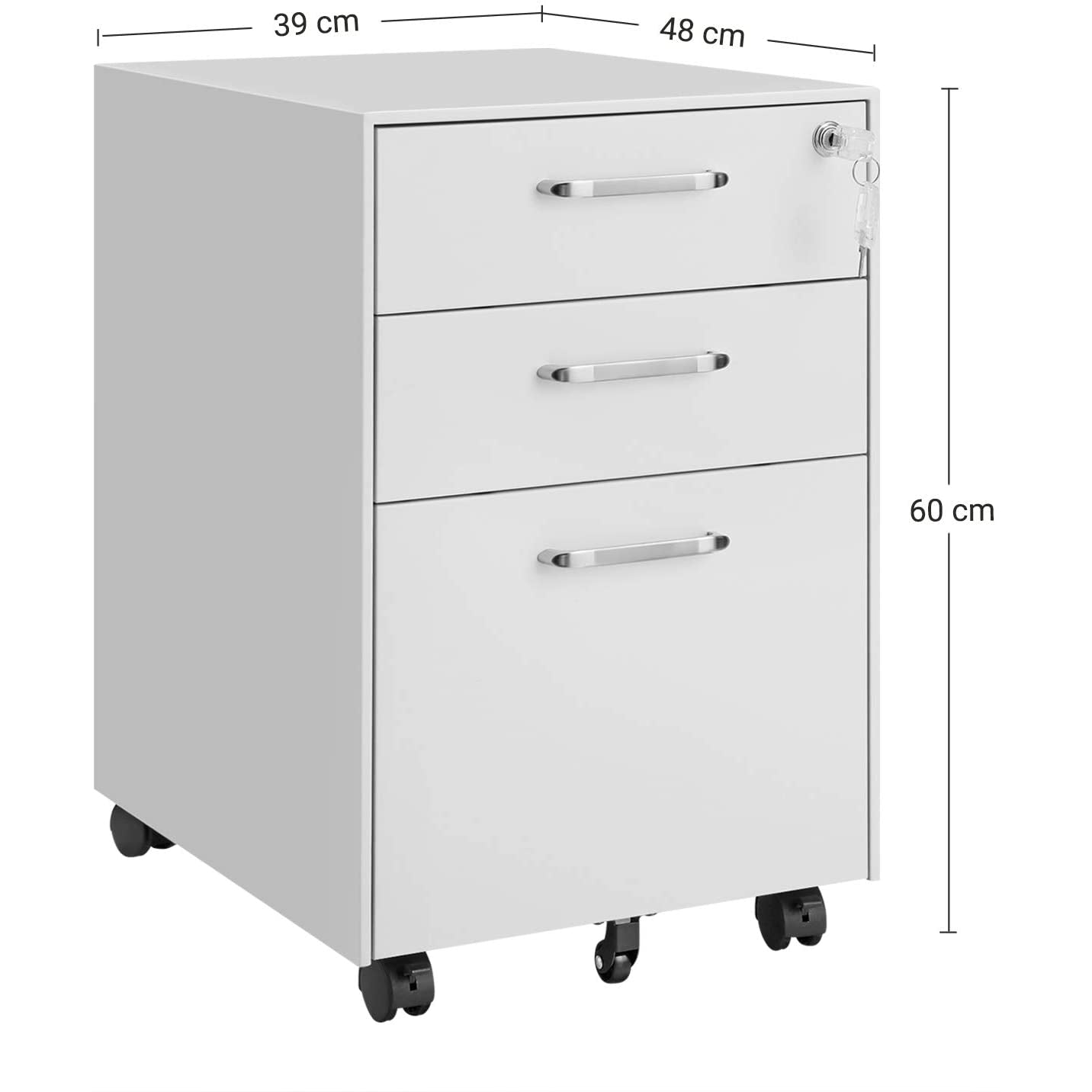 Nancy's Cheltenham Ladeblok - Archiefkast - Opbergkast - Kantoorkast - Wit - Staal - ± 40 x 50 x 60 cm