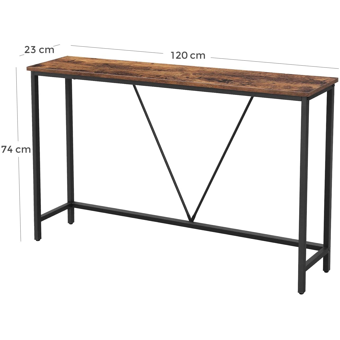Nancy's Consoletafel Omaha - Vintage tafel - Industrieel - Bruin/Zwart - 120 x 23 x 74 cm
