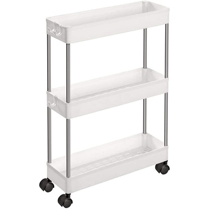 Nancy's Gamelin Keukentrolley - Keukenwagen - Serveerwagen - 3 Niveaus - Wit - ± 40 x 10 x 60 cm
