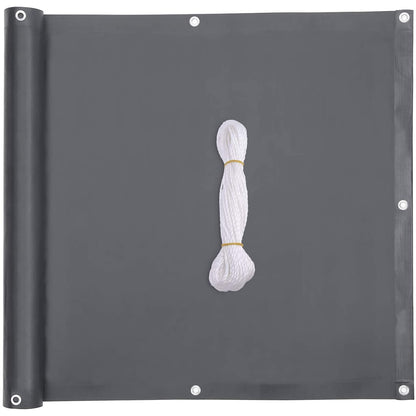 Nancy's Goulbourn Balkonscherm - Privacyscherm - Inkijkscherm - Balkonbescherming - PVC - Rookgrijs - 90 x 600 cm
