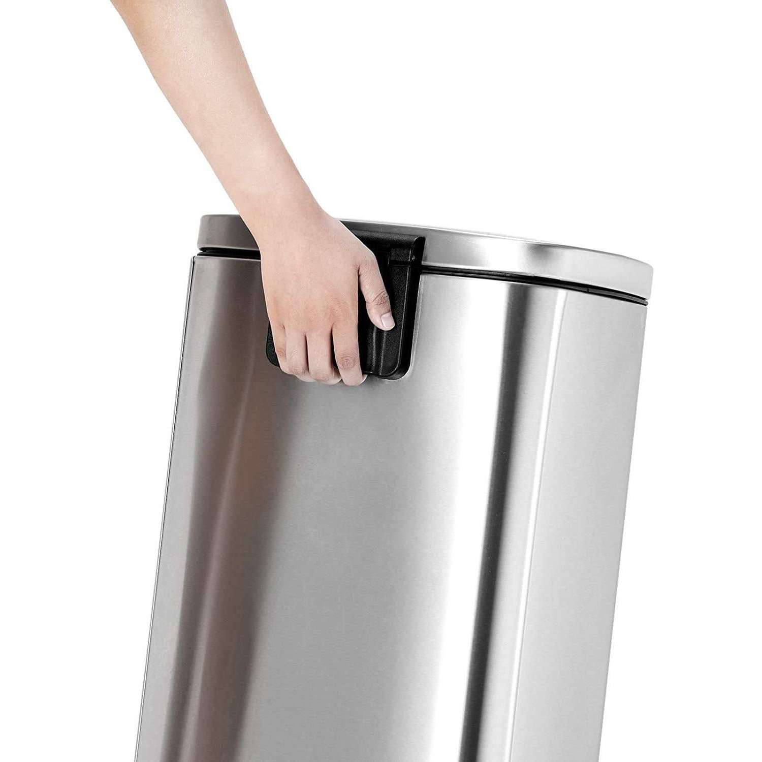 Nancy's Carvoeiro Pedaalemmer - Prullenbak - Afvalemmer - Zilver - RVS - 30 Liter