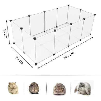 Nancy's Dierenren - Konijnenren - Knaagdierenren - Transparant - 143 x 73 x 46 cm