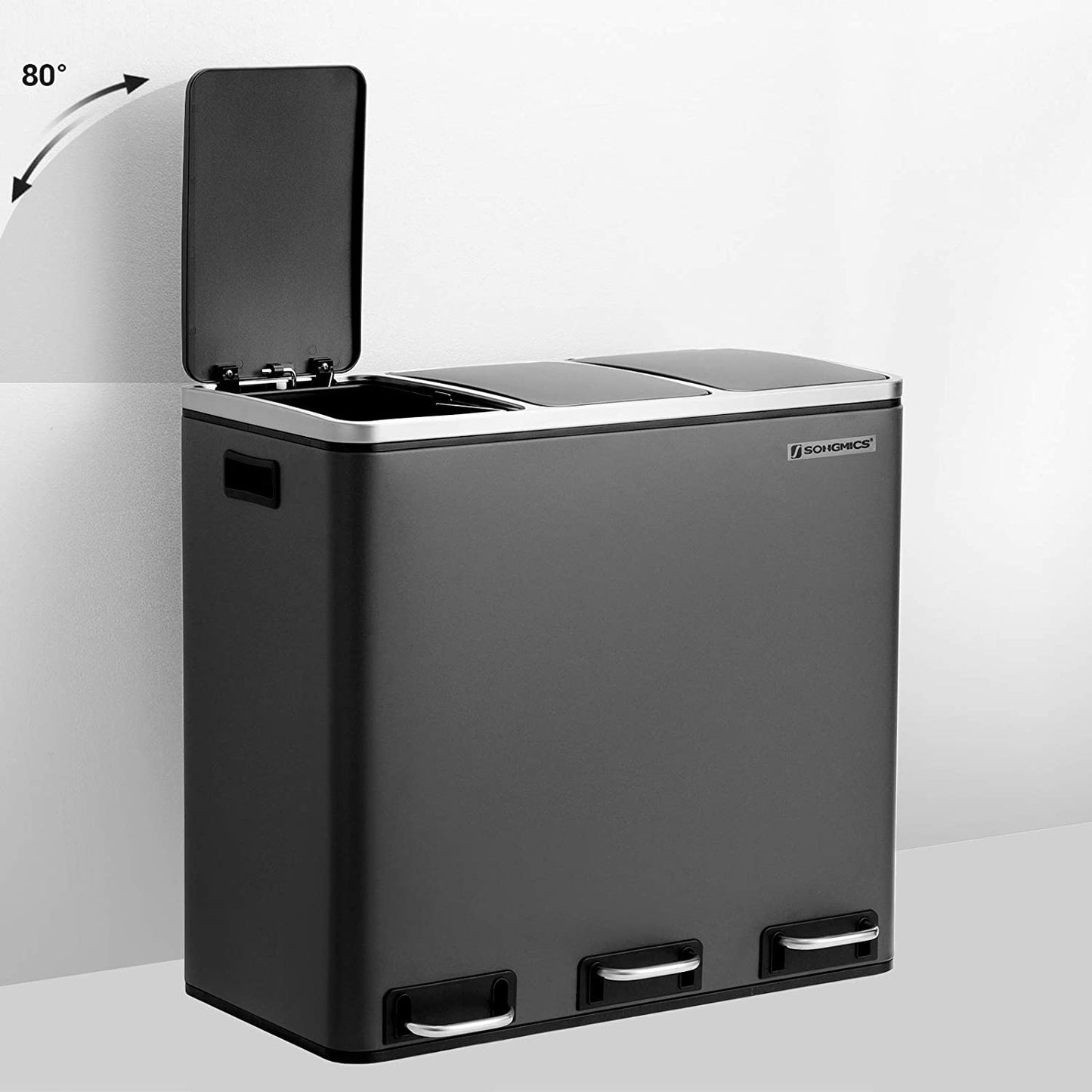 Nancy's Swanton Prullenbak - Afvalscheiding - Pedaalemmer - Afvalemmer - Zwart - 54 Liter