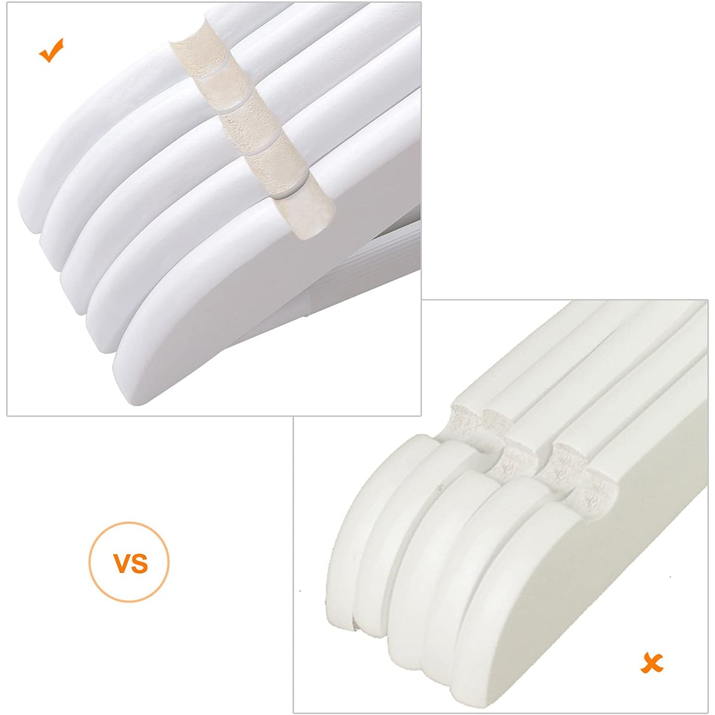 Nancy's Gould Kledinghangers - Set Van 30 - Massief Hout - Anti-Slip - Draaibare Haak - Wit - 44,5 x 1,2 x 23 cm