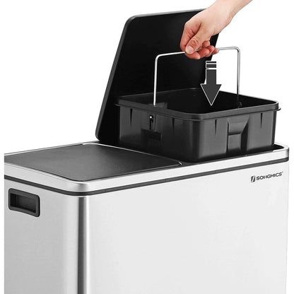 Nancy's Dubbele Afvalbak RVS - Pedaalemmer - 2x 24L