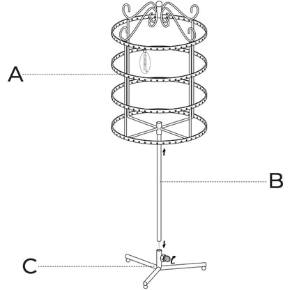 Nancy's Jewelry Holder Deluxe 4 niveaux - Support pour boucles d'oreilles rotatif à 360º - Noir