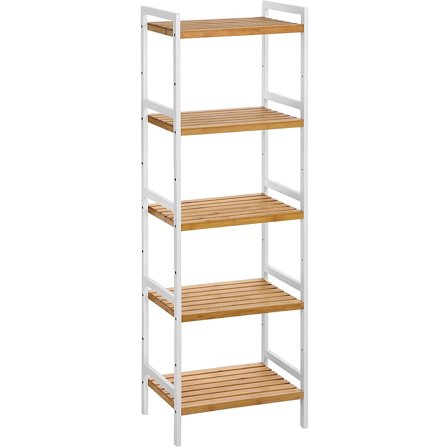 Nancy's Camp Creek Wandkast - Opbergrek - Keukenkast - Bamboe - Wit - ± 45 x 30 x 140 cm