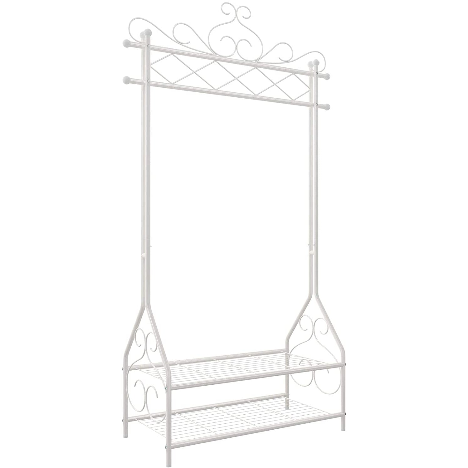 Nancy's Vintage Clothes Rack - Clothing Racks - Rack with Clothes Rail and 2 Shelves