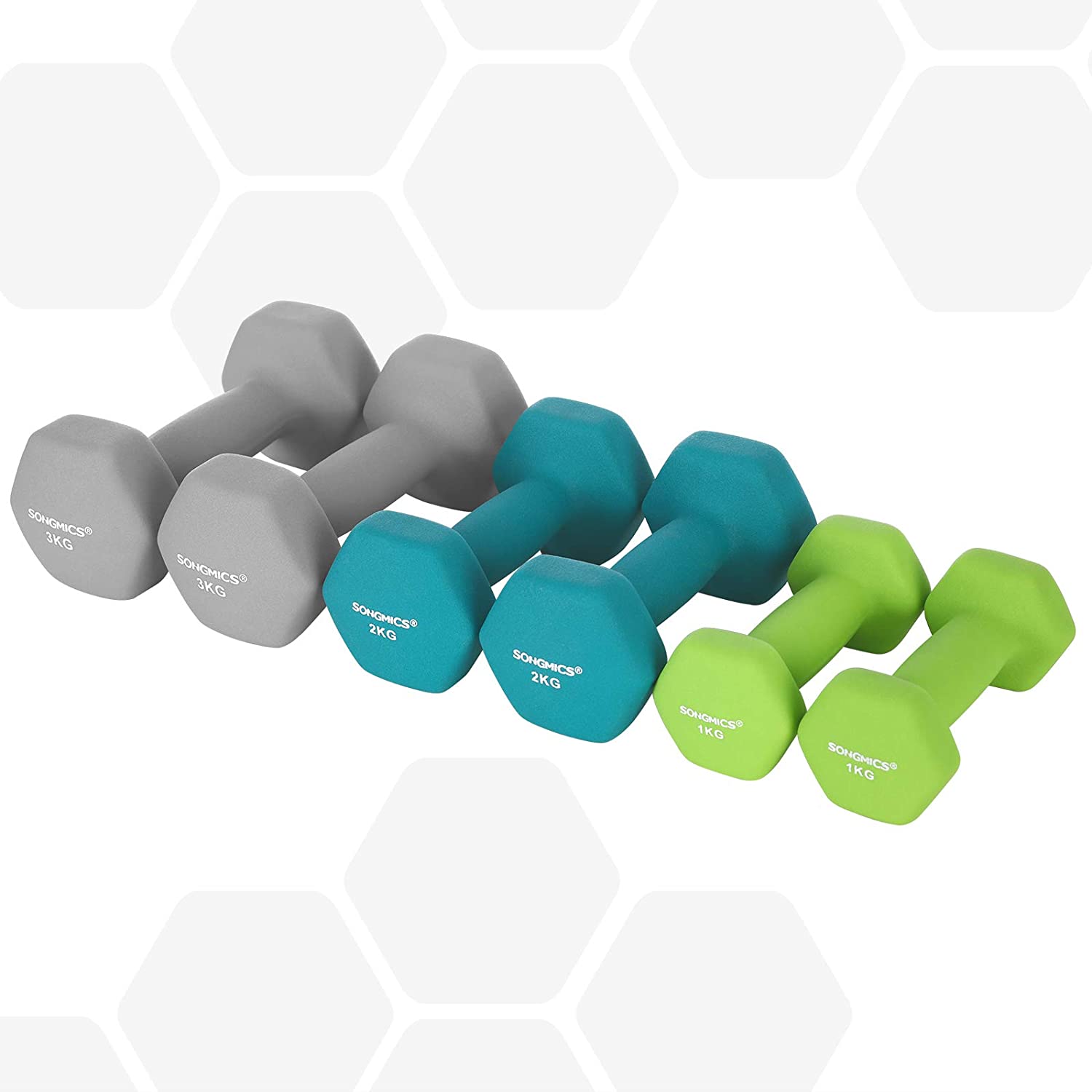 Nancy's Dumbells Set - Halterset - Gewichten Set - Inclusief Halterstandaard - 1 KG, 2 KG, 3 KG