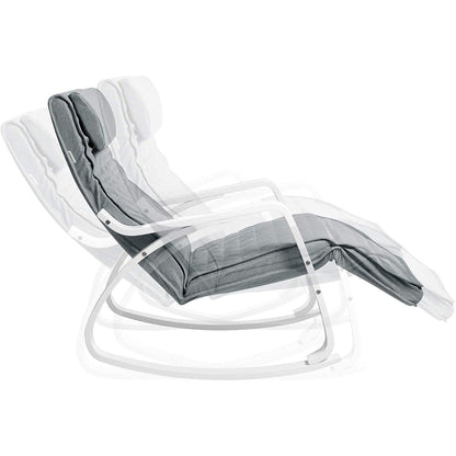 Chaise à bascule Nancy avec repose-pieds - Chaise longue réglable - Chaise de relaxation - Fauteuil - Bois de bouleau - Capacité de charge 150 kg - Gris